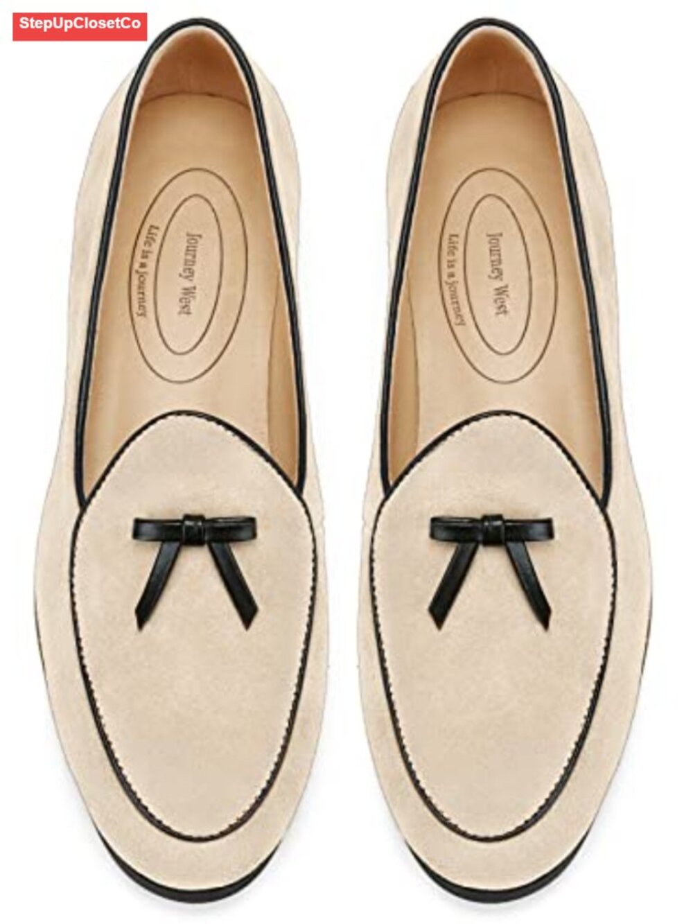 Suede Tassel Slip-On Loafers with Genuine Leather Insole